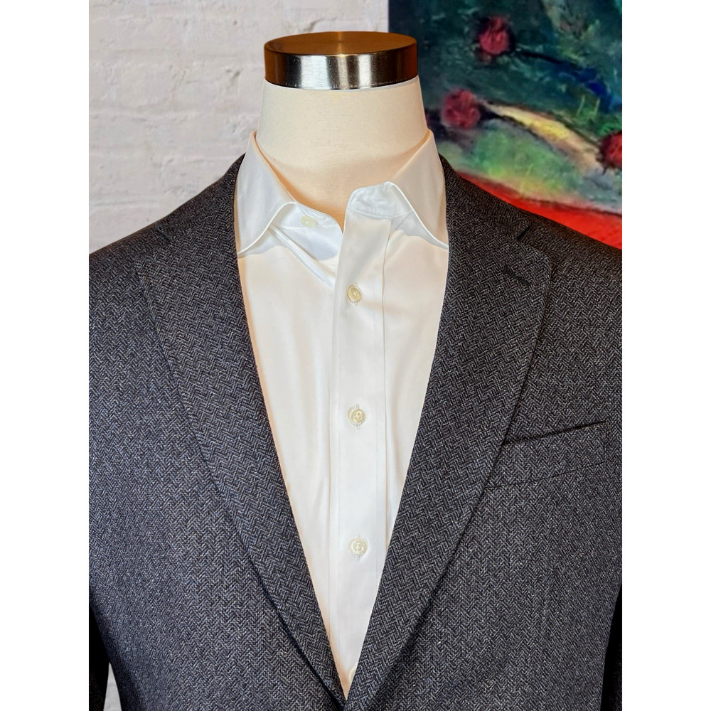 Joseph Abboud XL 44R Blue Gray Herringbone Tweed Texture Blazer Sport Jacket - Picture 4 of 15